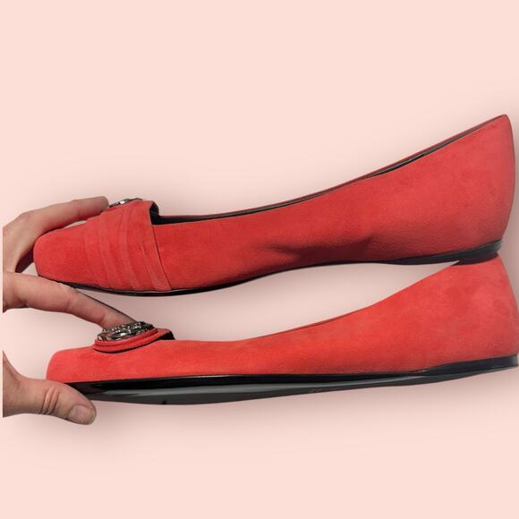 Gucci women shoes size 41 10.5 red ballet flats slip on - Picture 2 of 6